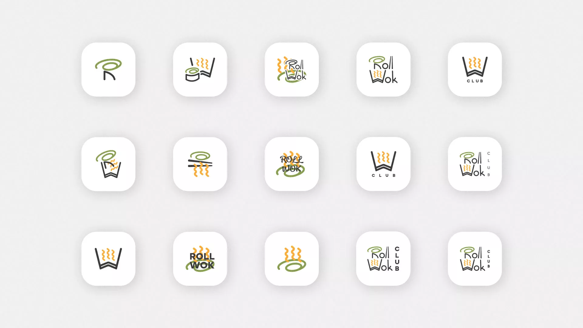 Разработка иконки приложения суши-бара «Roll Wok Club» в Отрадном