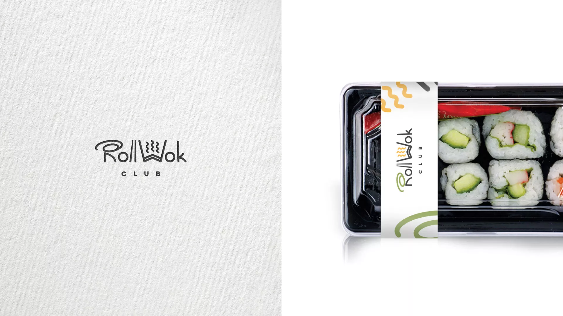 Создание дизайна упаковки суши-бара «Roll Wok Club» в Отрадном